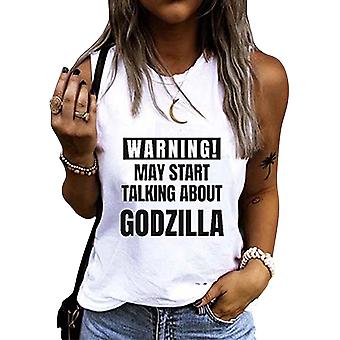 Women´s Warning Monster Letter Print Tank Top