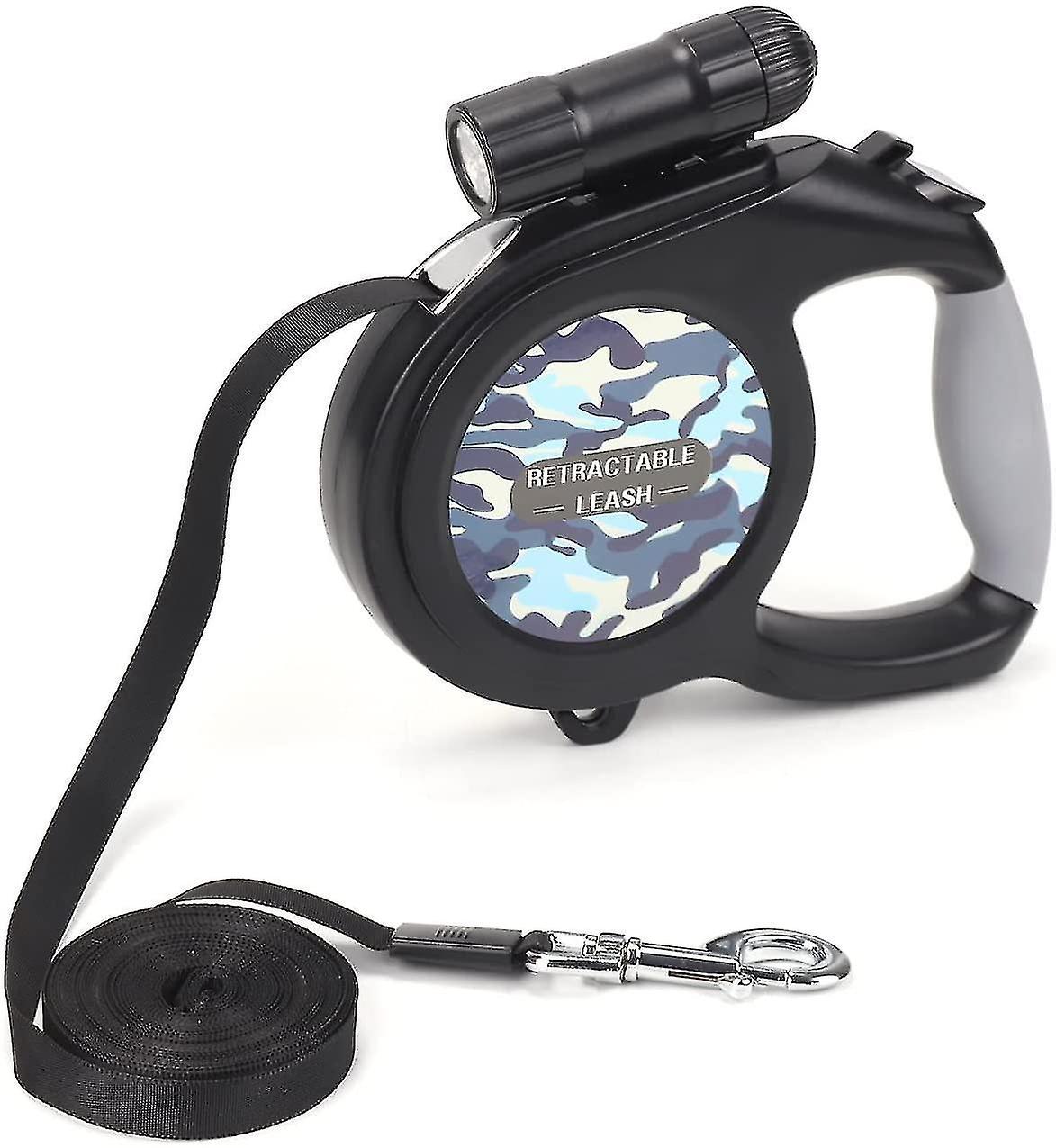 8m Dog Leash Retractable Belt Leash Removable Flashlight Non slip Grip For