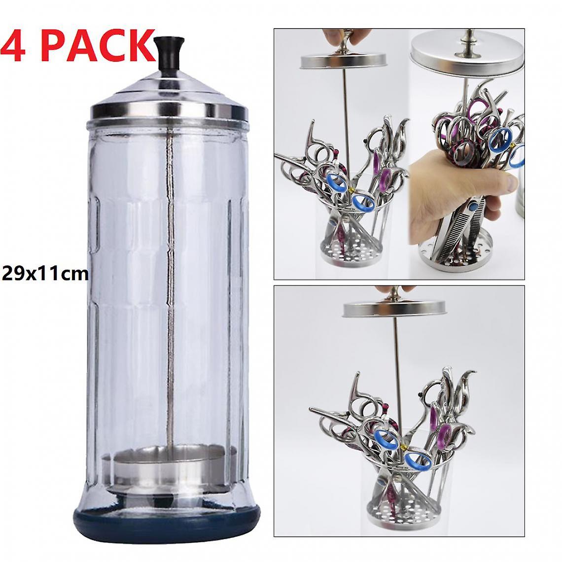 4x Disinfectant Jar Container Disinfectant Glass Tool Germicidal Pot Cup