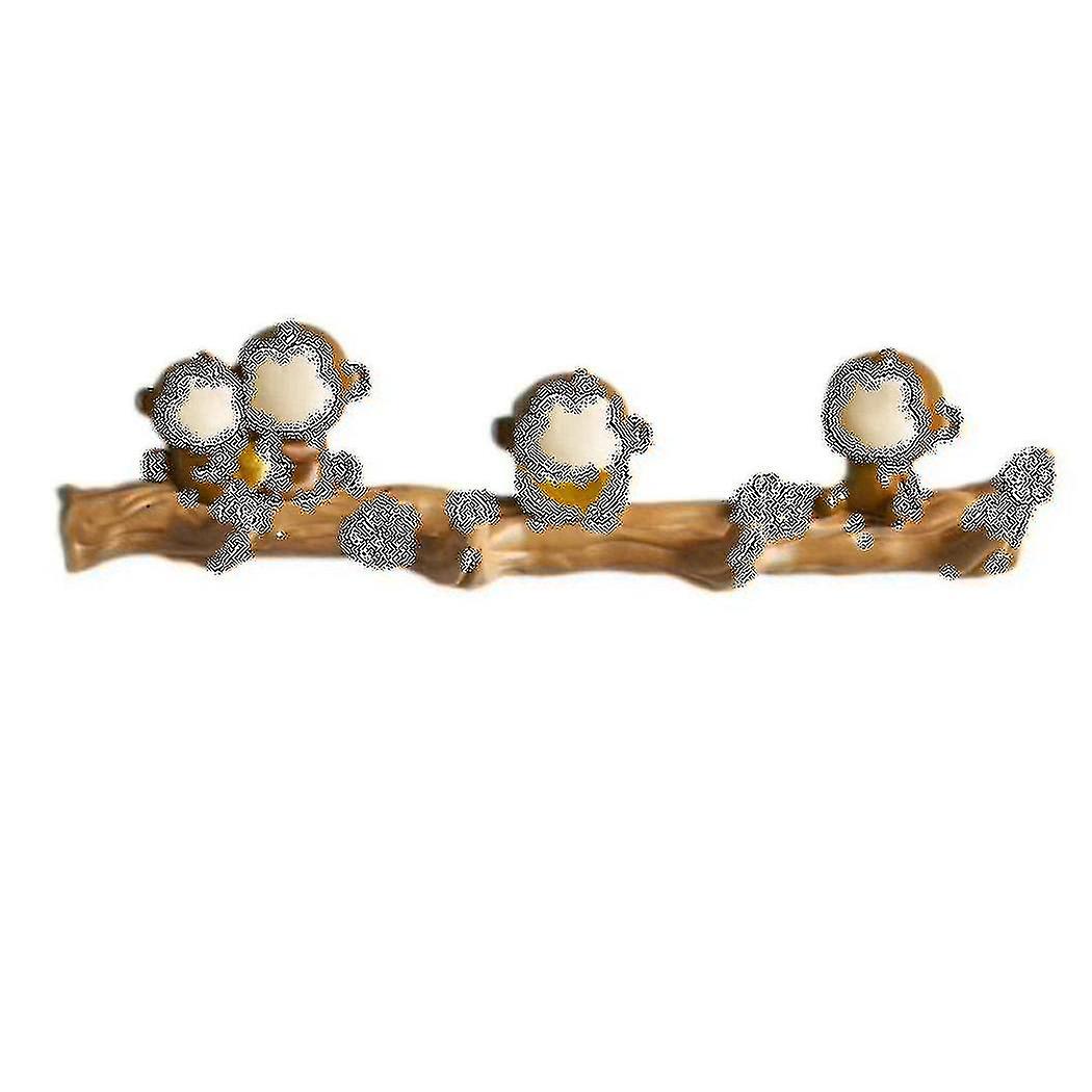4 Hooks Wall Decorations Room Hanger Resin Monkey Hanger