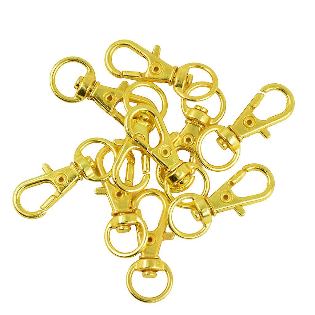 20pcs Gold Lobster Clasp Swivel Trigger Clip Snap Hook Key Rings Keychain