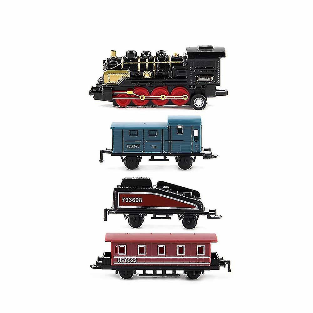 Creative Diy Alloy Car Model Simulation Retro Steam Pull-back Train Assembled Train