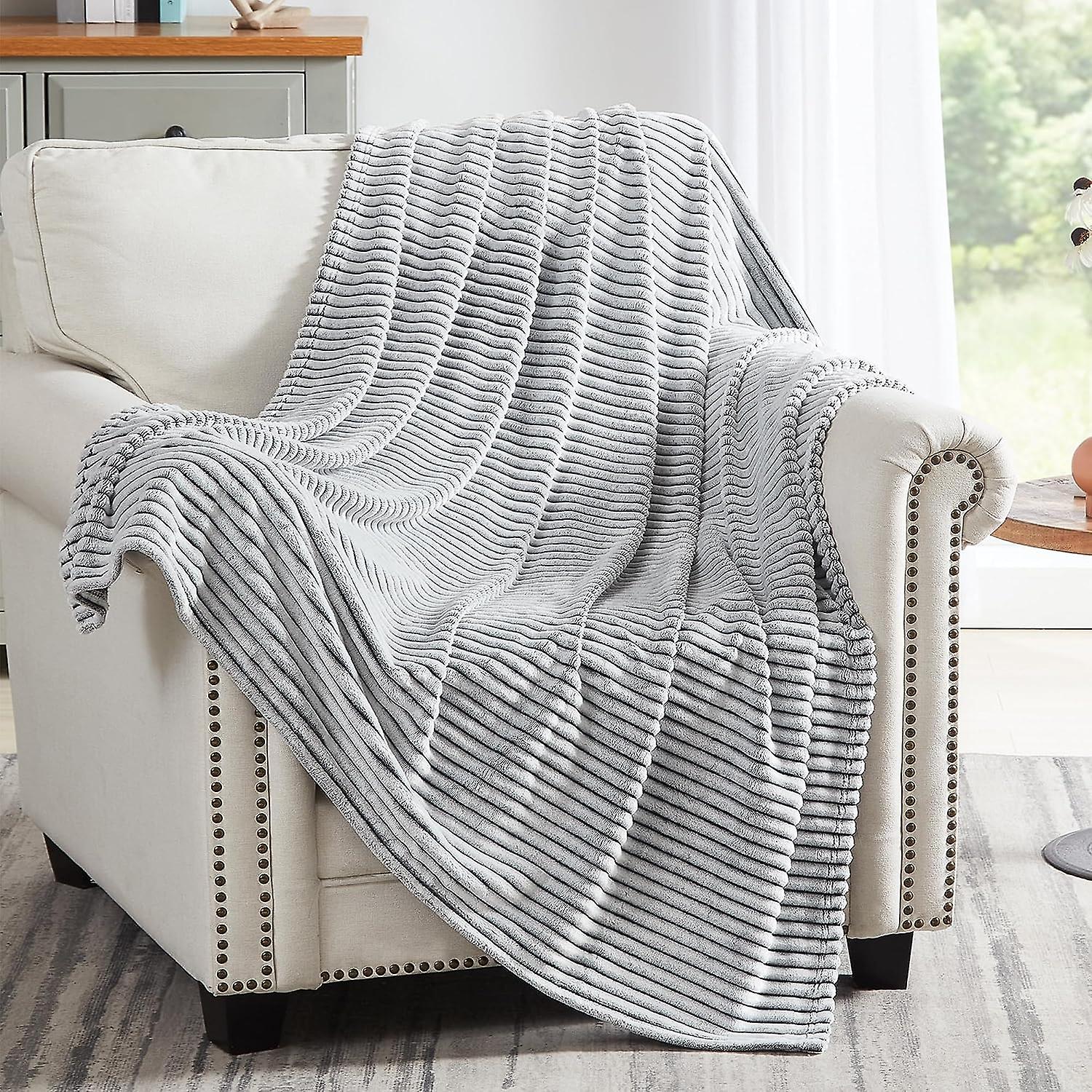 Cover Blanket,280gsm Super Soft Lightweight Blanket With Stripes,plush Plush Cozy Blankets And Blankets For Sofas, Beds, Couch Cozy, Warm, Breathable