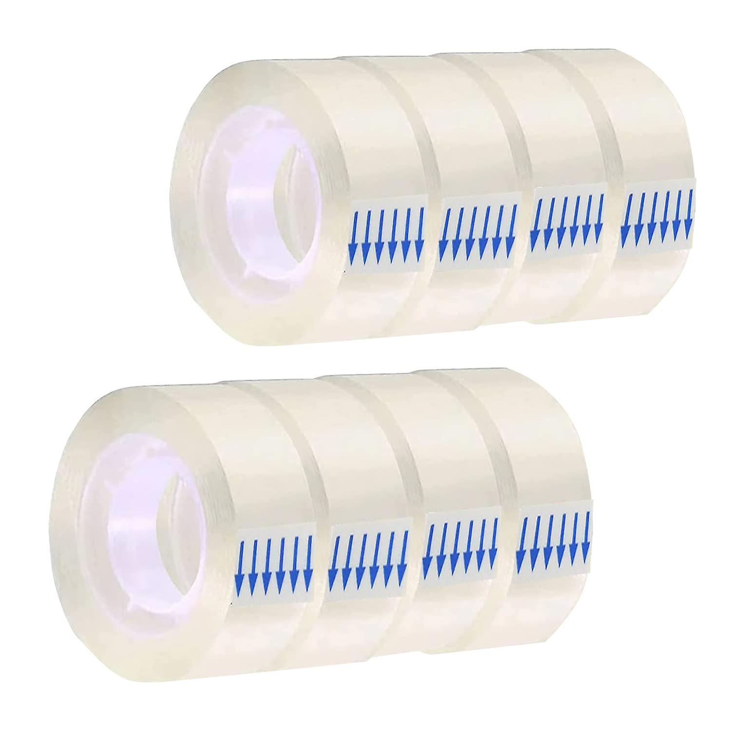 8 Rolls Transparent Glossy Invisible Tapes - Clear All-purpose Tape