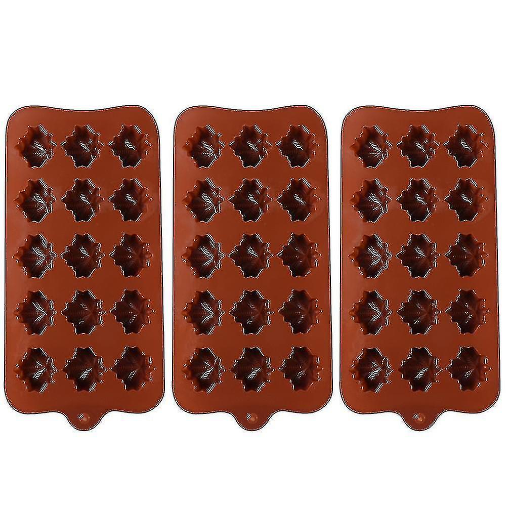 3pcs Maple Leaf Chocolate Desert Baking Mold (ruipei) Wuqx