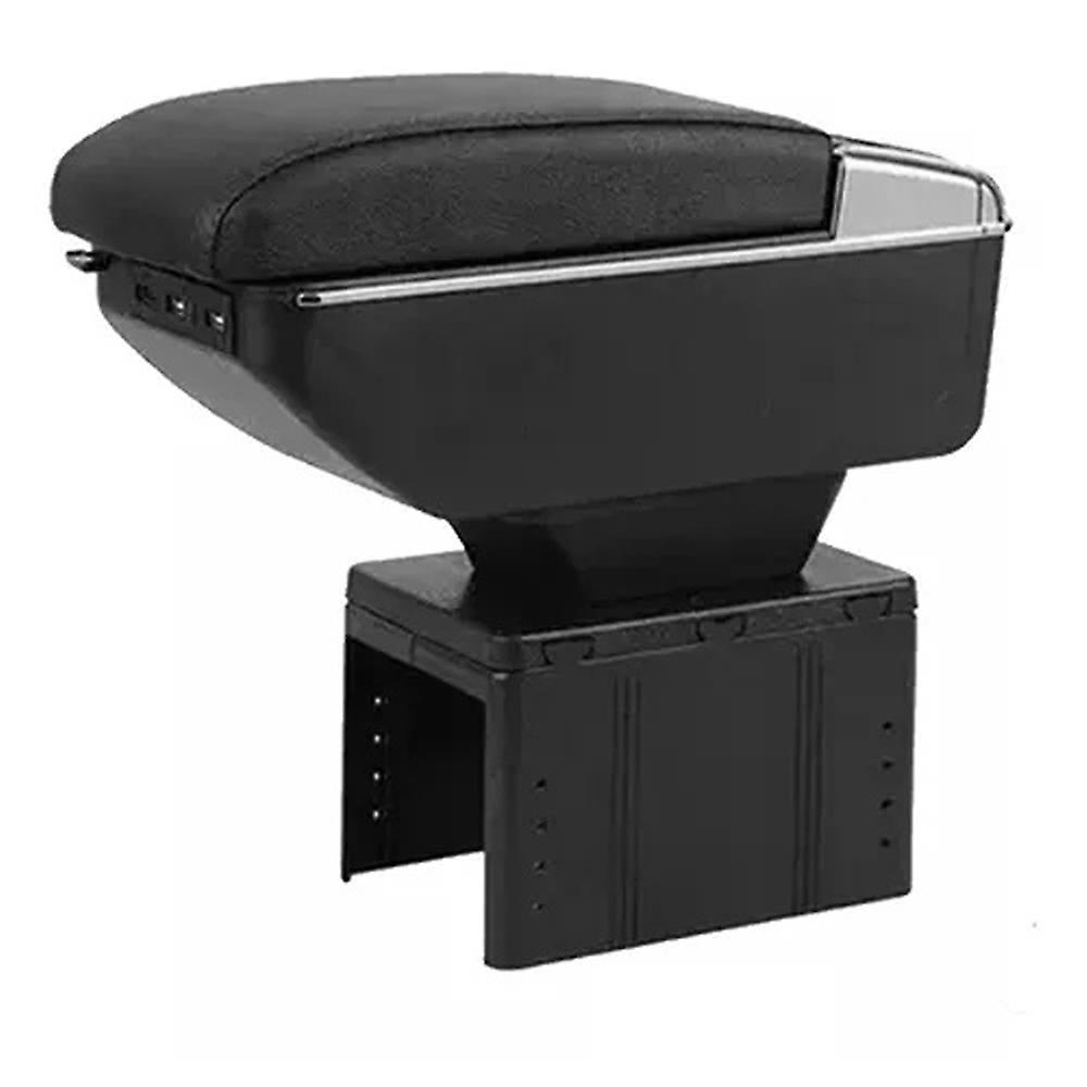 Car Armrest Storage Box Leather Extendable Elbow Rest Cushion Universal Double-Layer Storage Organiz