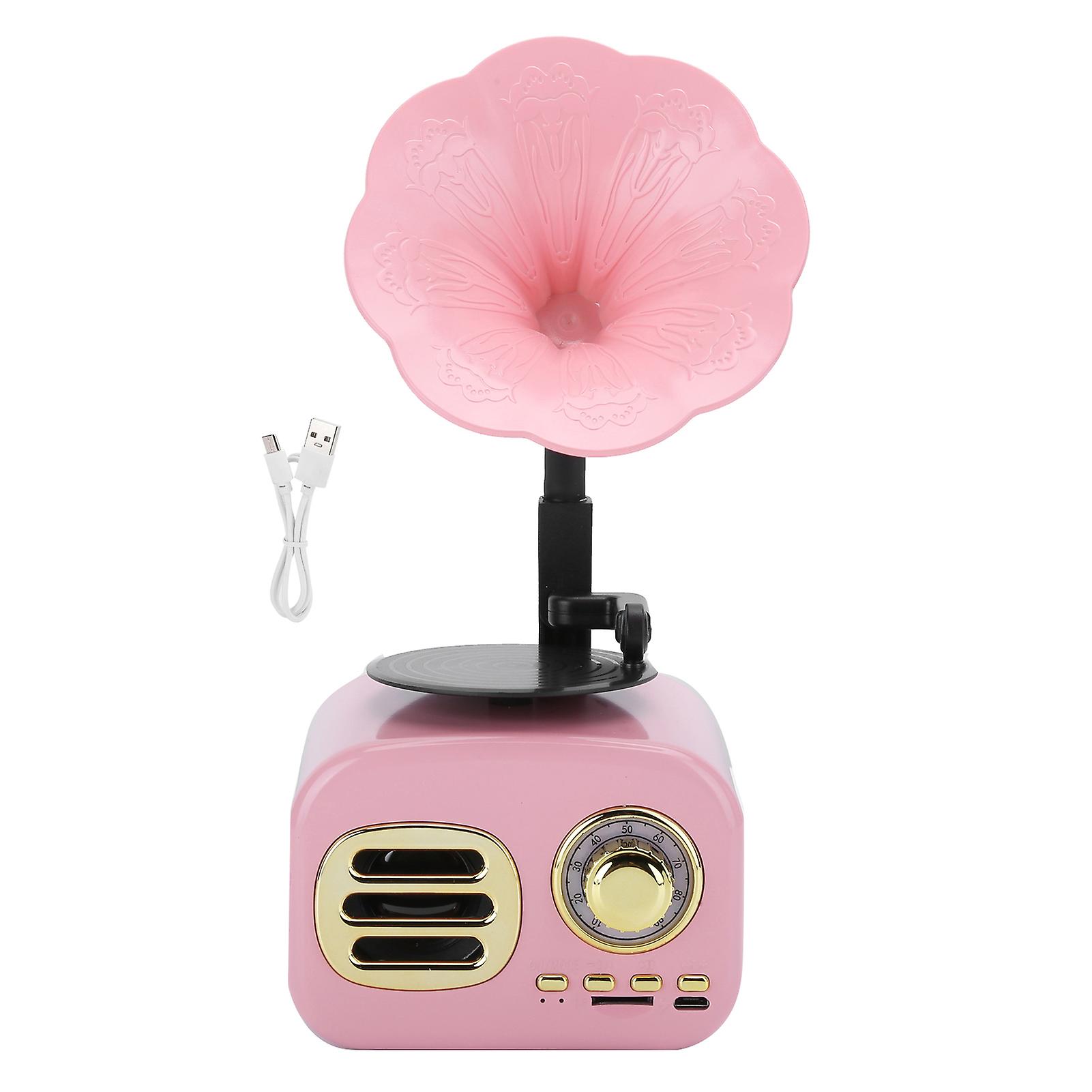 Portable Vintage Retro Bluetooth Speaker - Pink