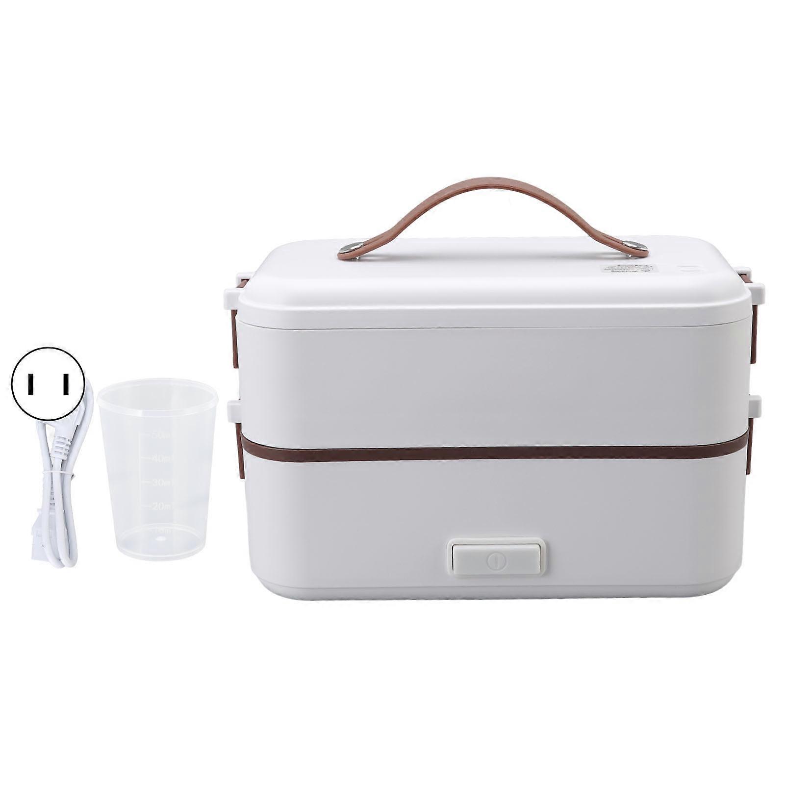 Double-Layer 0.8L Portable Electric Lunch Box with 20-Minute Fast Heating (110V US Plug)