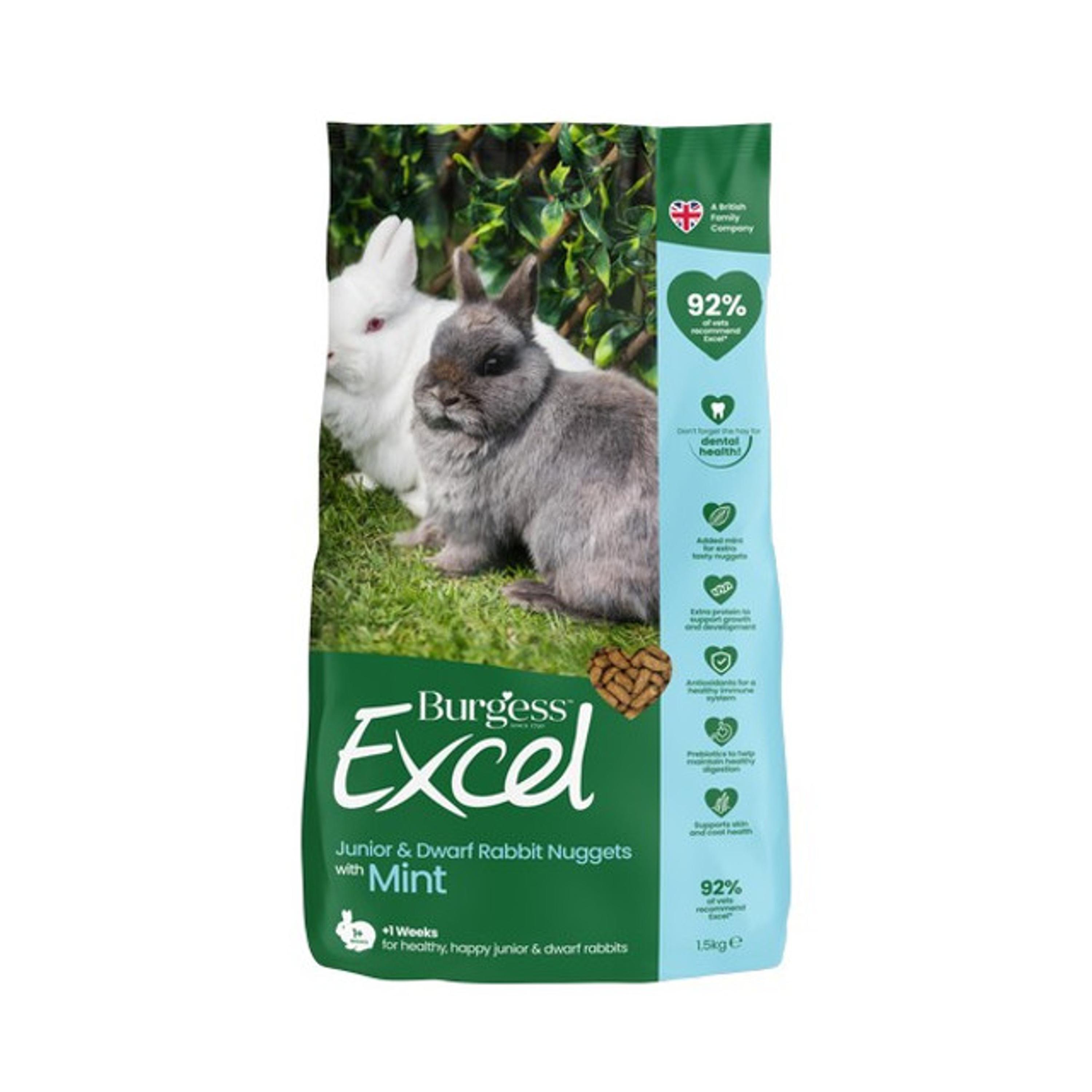 Burgess Excel Junior Dwarf Rabbit Nuggets with Mint Food 1.5kg