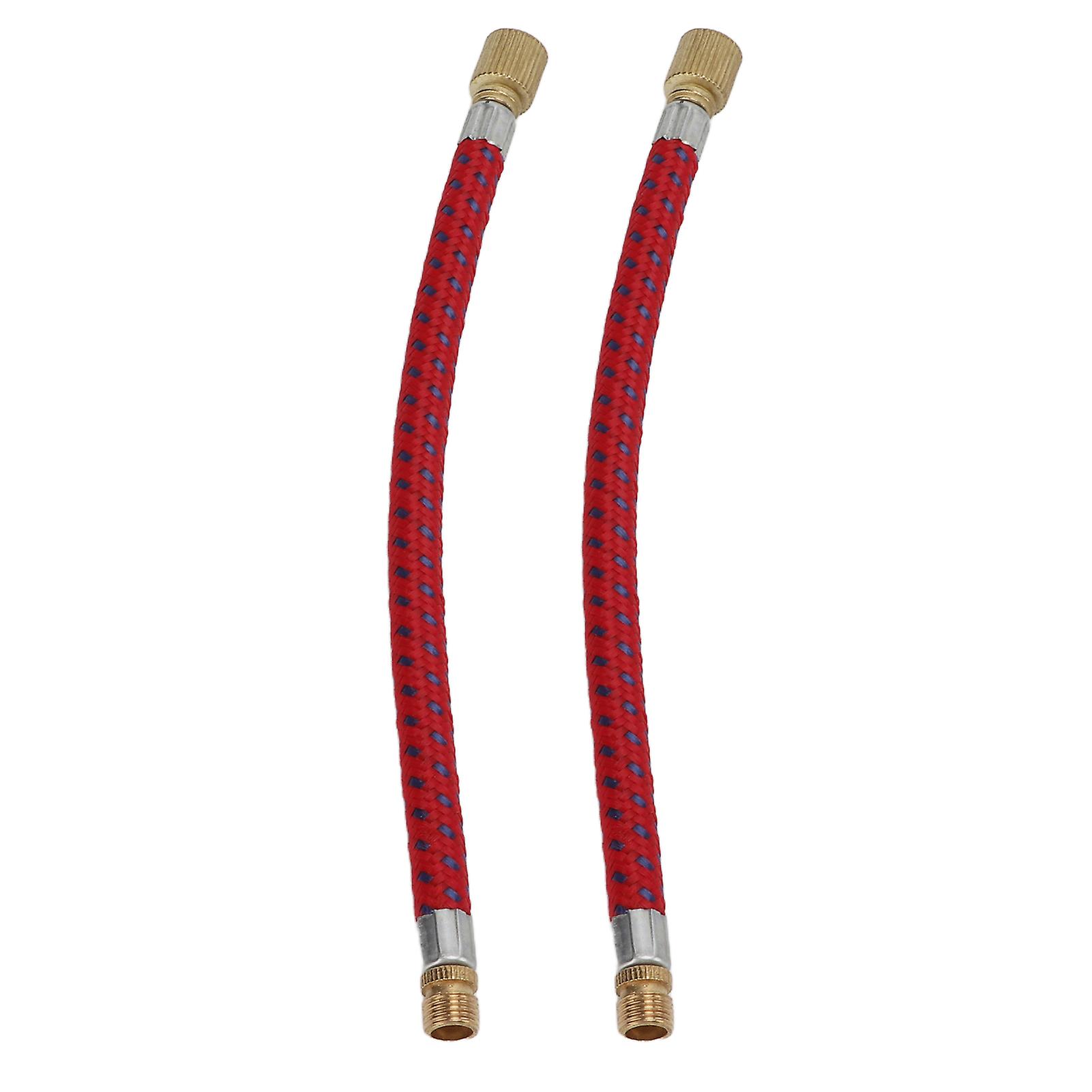 2 Pack Bicycle Pump Extension Tube, 16.6cm/6.5in Length, Nylon and Copper, Double Valve