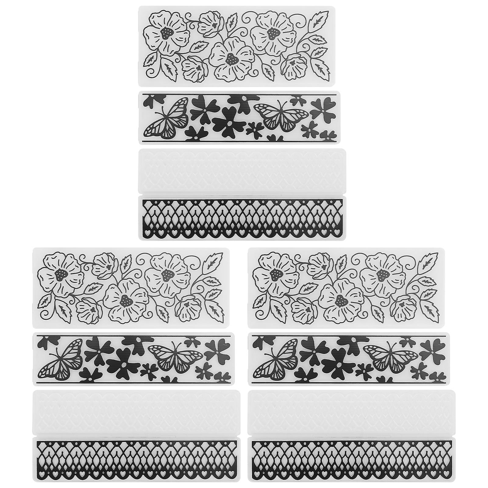 9Pcs Flower Plastic Embossing Folder Rectangle Set for DIY Card Making Handmade Craft Accessories Tools