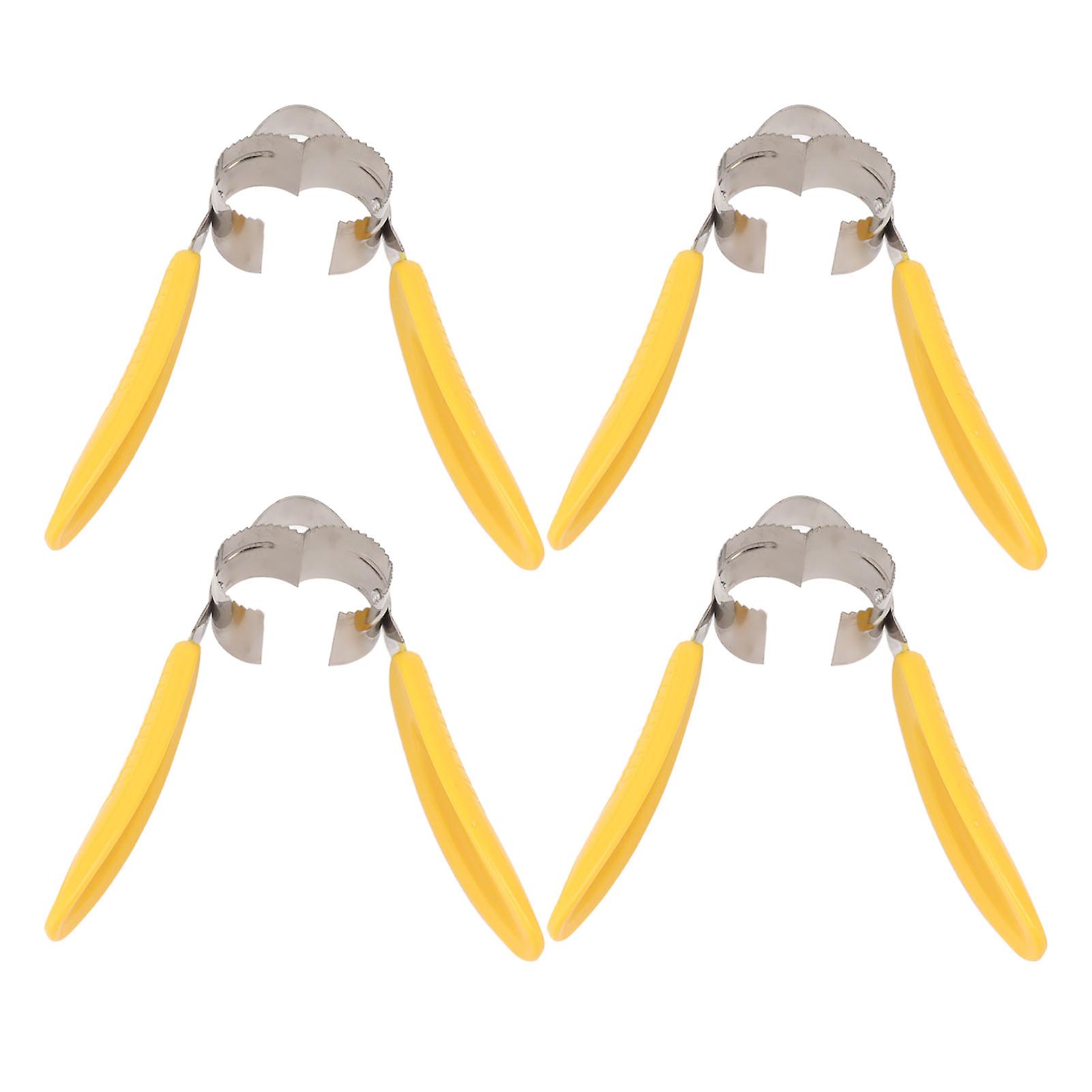 4PCS Corn Peeler Stainless Steel Corn Cob Stripper Tool with Corn Shape Plastic Handle for Kitchen 