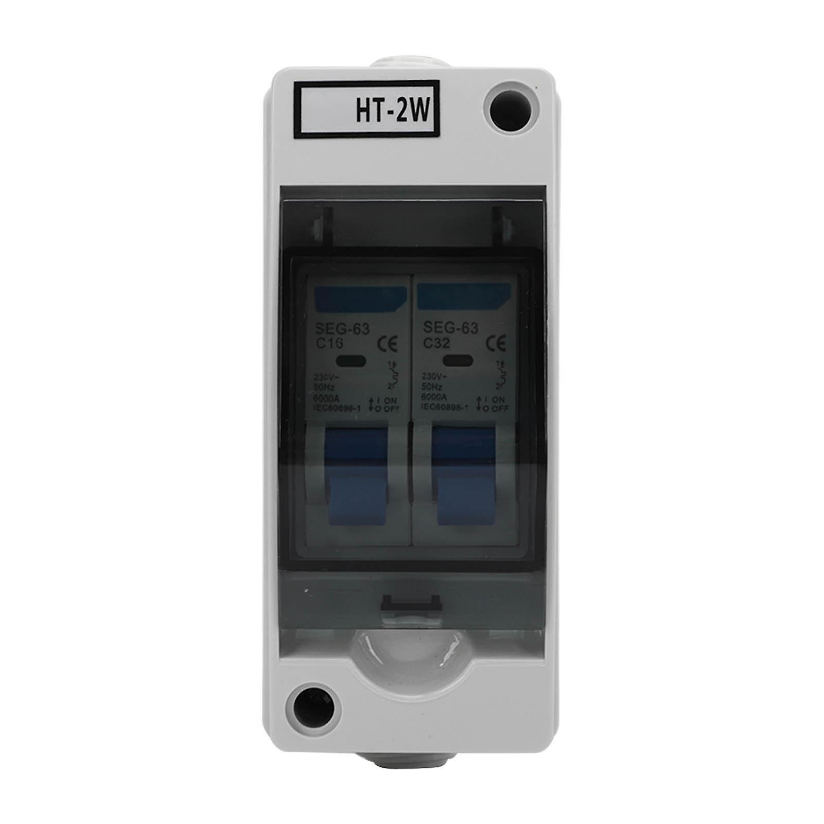 Circuit Breaker 2P MCB C Type Outdoor Waterproof Miniature Circuit Breaker with Box  C16 C32