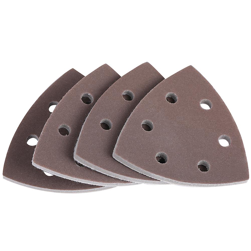 4pcs 6-Hole Triangle Sponge Sandpaper Sheets 90mm 1800-2000#