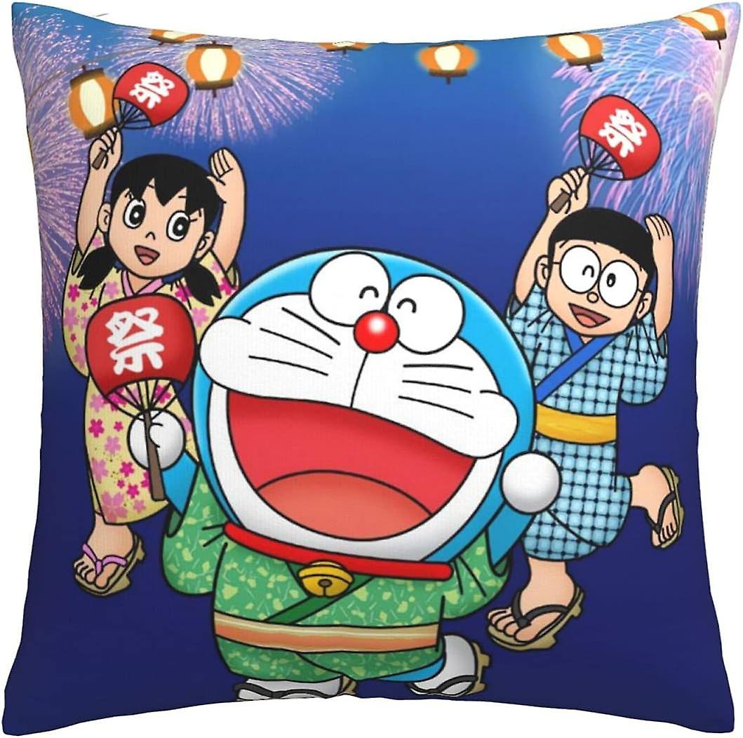 Doraemon Soft Cushion Covers 45 x 45 cm federe quadrate comode federe decorative fodere per cuscini di lusso per divano camera da letto con Invisib