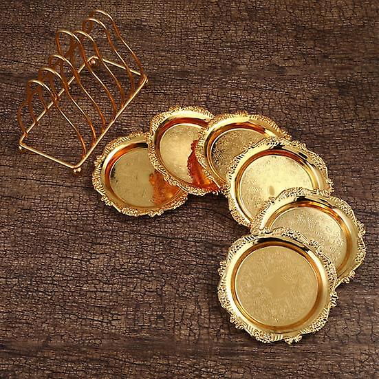 1 Set Serving Tray Rack Vintage Stable Alloy Daily Fine Workmanship Plate Drying Dessert