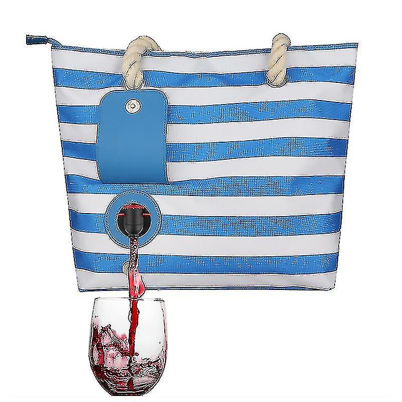 Red Wine Bag Insulated Wine Bag Portable Picnic Hand-held Beach Red Wine Bag Blue