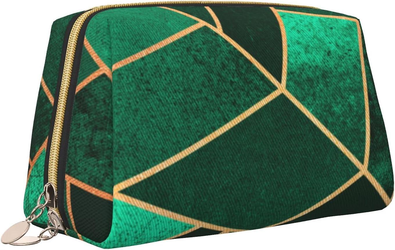 Zwart en goud geometrische make-up tas handtas Tote tas Print lederen grote capaciteit reizen make-up organisator