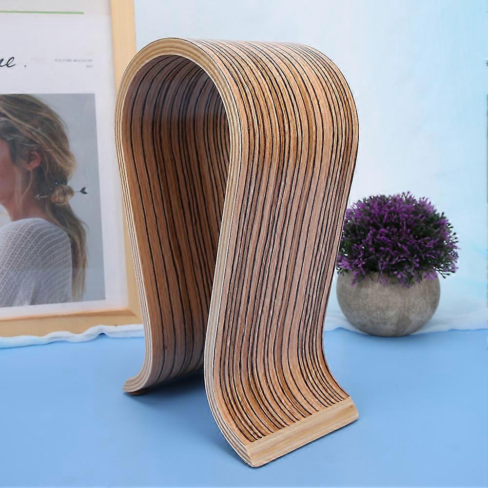 Wooden Headset Hanger Rack Arch Shape Stand for Desktop Table