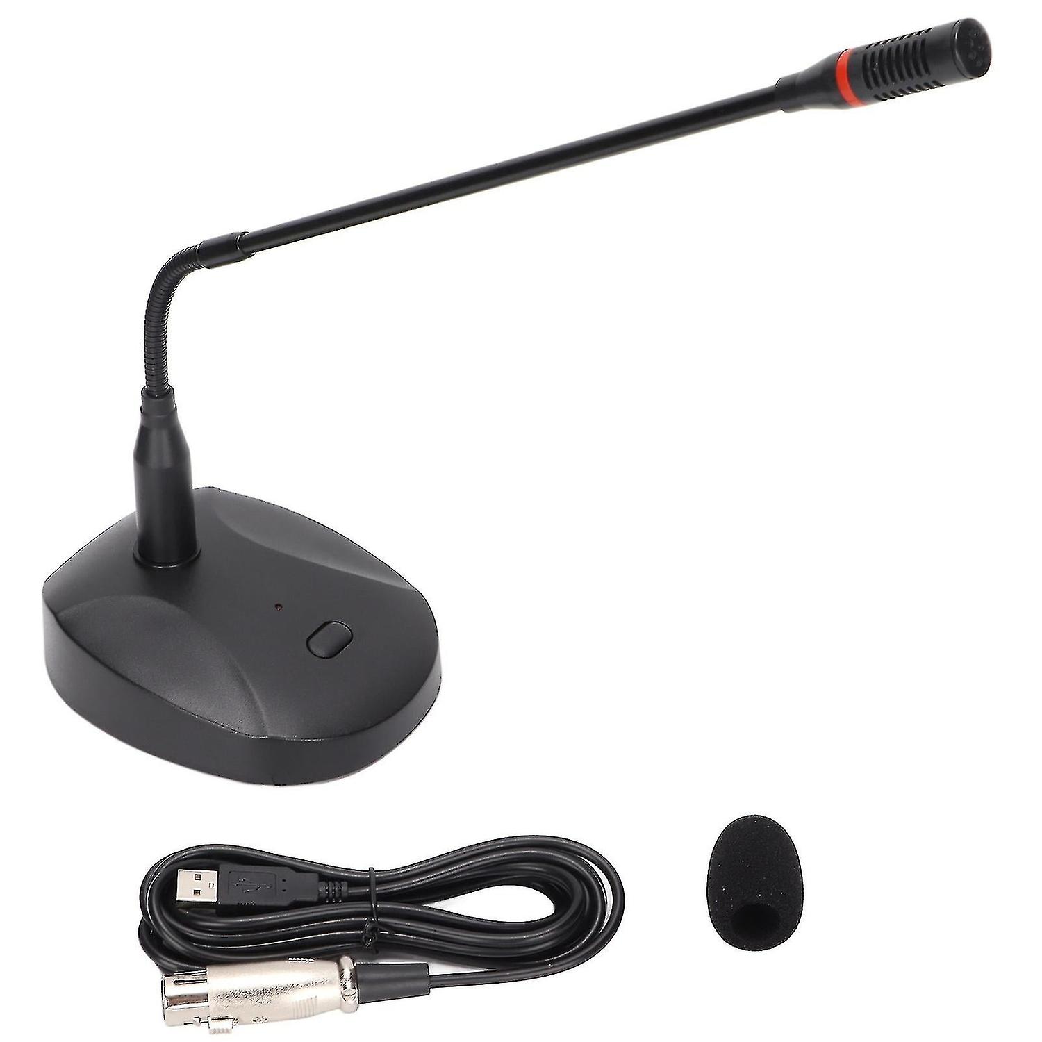 Gooseneck wired microphone black usb powered microphone for conference broadcast recording computer 