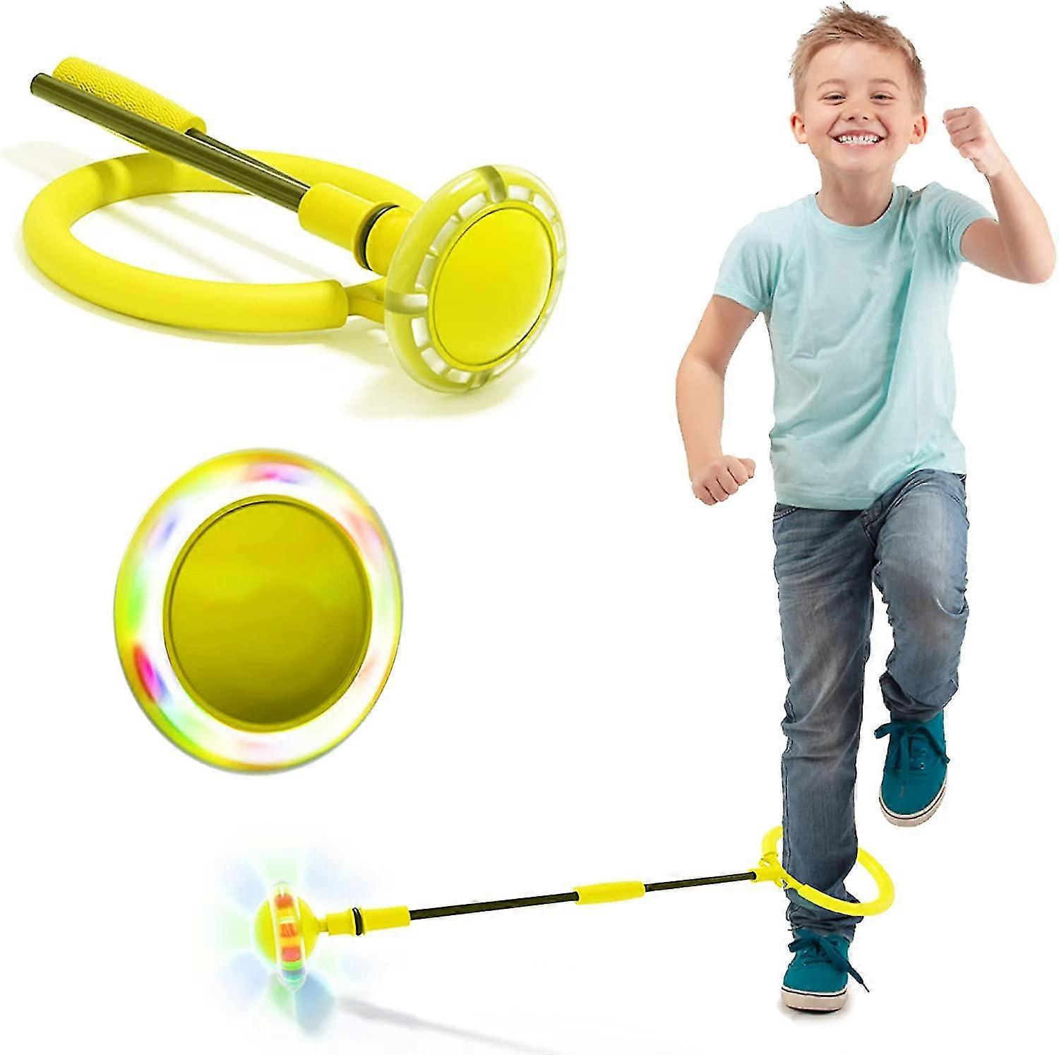 Skip Ball For Kids Adults-foldable Hoop Colorful Light Flashing Swing Ball Ankle Skip It Ball Jump Rope,indoor Outdoor Jumping Toys For 3+ Years