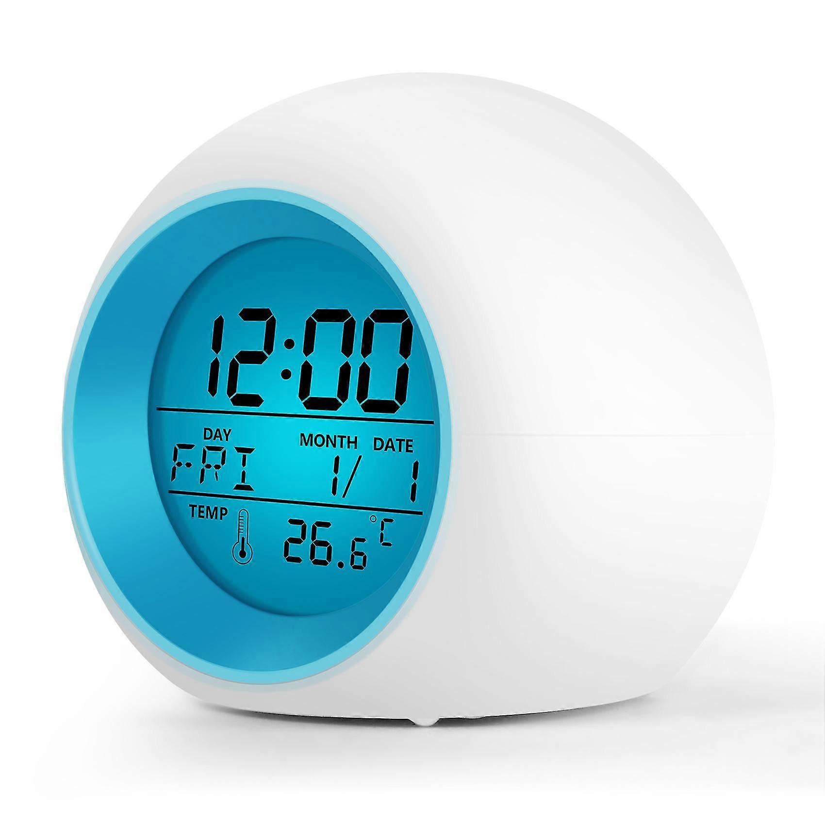 Kids Alarm Clock - Wake Up Light Digital Clock With 7 Colors Changing, Press Control And Snooze Fun