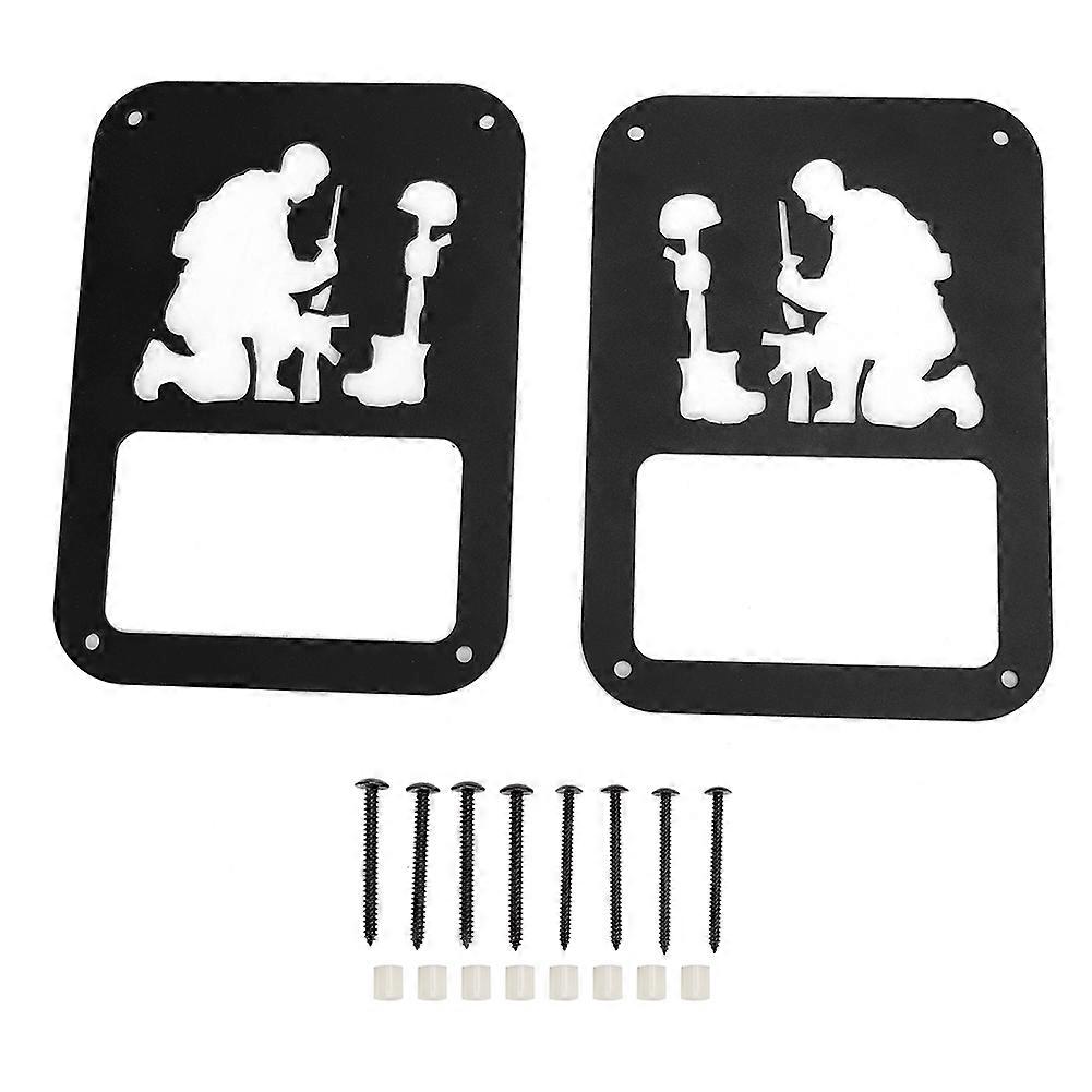 Pair Taillight Rear Light Lamp Cover Protector Black Fits for Jeep Wrangler JK 2007~2017 E2U111