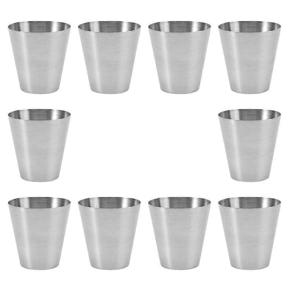 10Pcs Stainless Steel Cups Stackable Drinking Cups Portable Beverage Cups Camping Beer Cups
