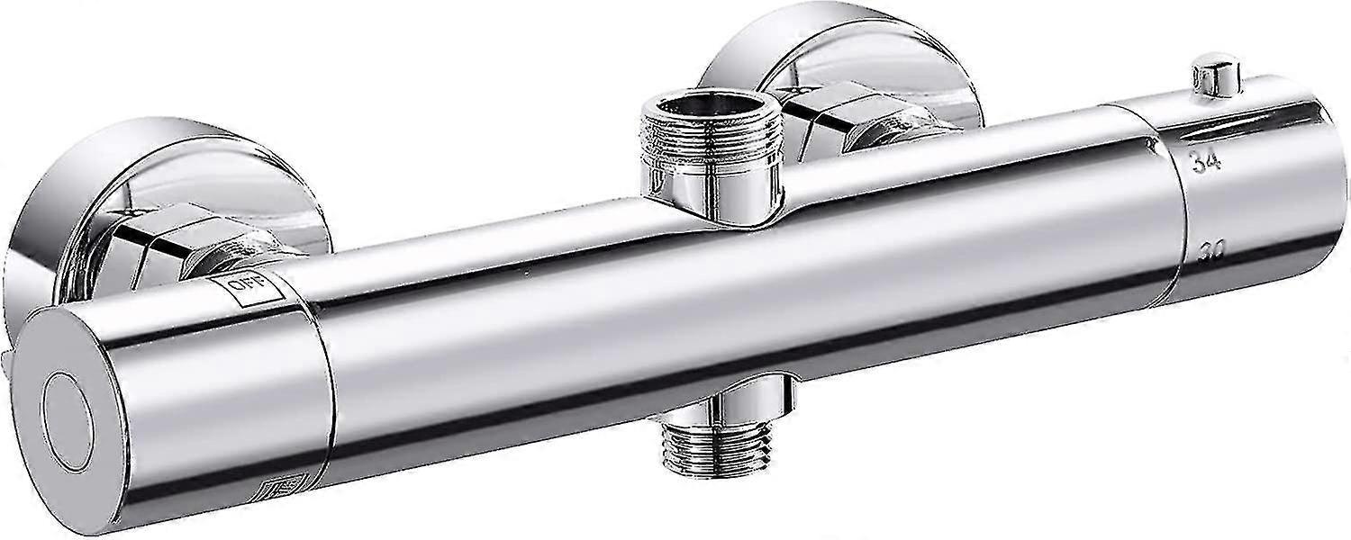Mixer Thermostatic Shower 2 Outputs, Brass Shower Thermostatic Tap, Double Shower Mixer High Outlet G3/4 Bsp (26.4 Mm) + Low G1/2 "bsp (21 Mm)