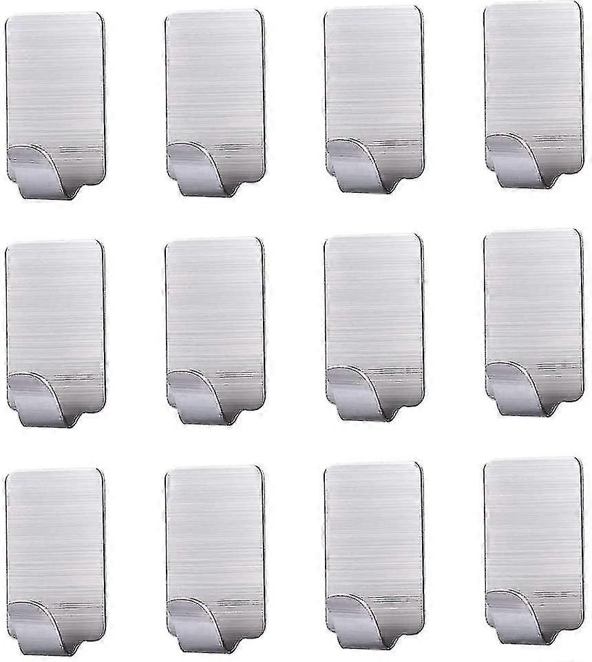 12pcs Ganchos Acero Inoxidable Autoadhesivo