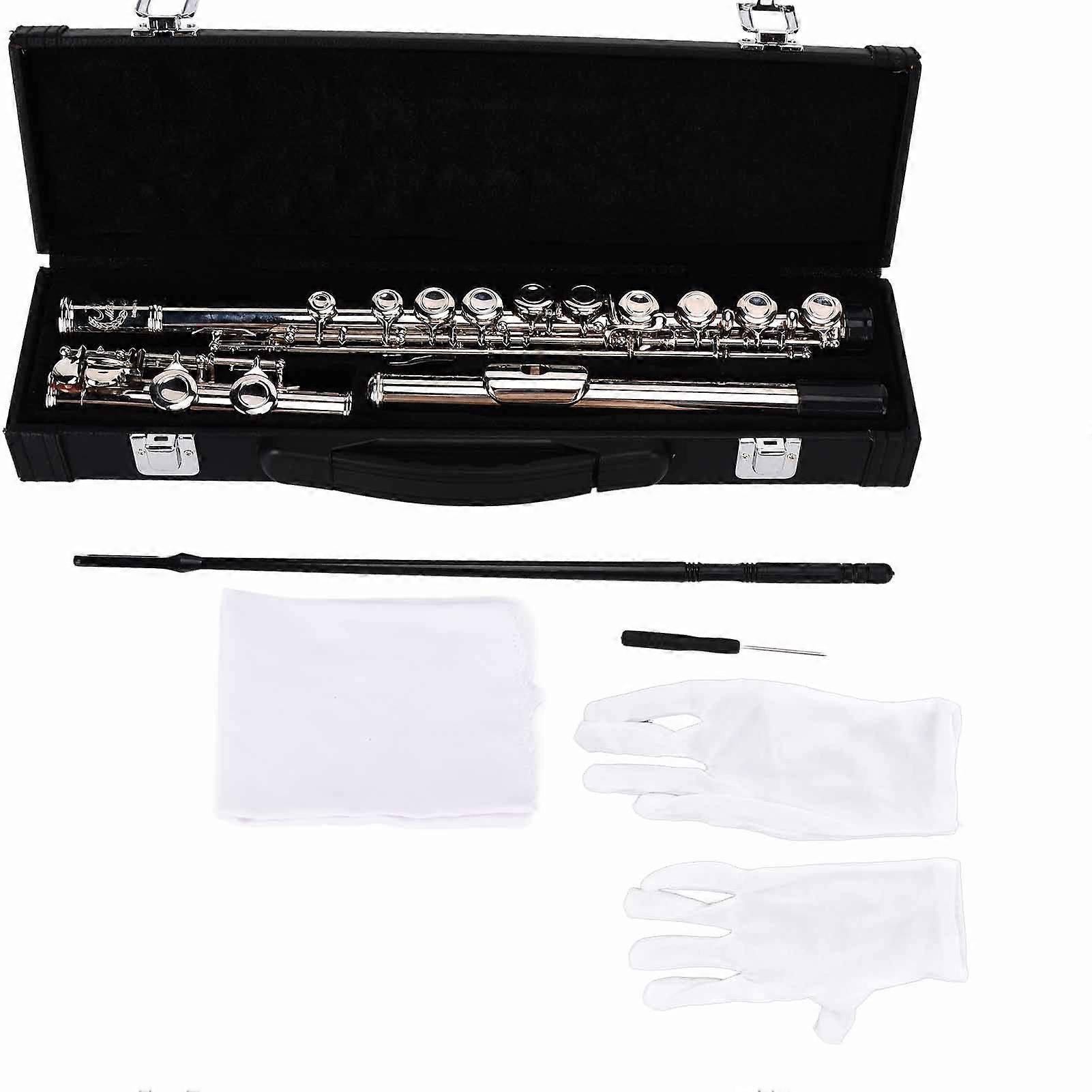C Tone Flute 16 Closed Hole Cupronickel Flutes Wind Instrument Assembly Kit For Beginners