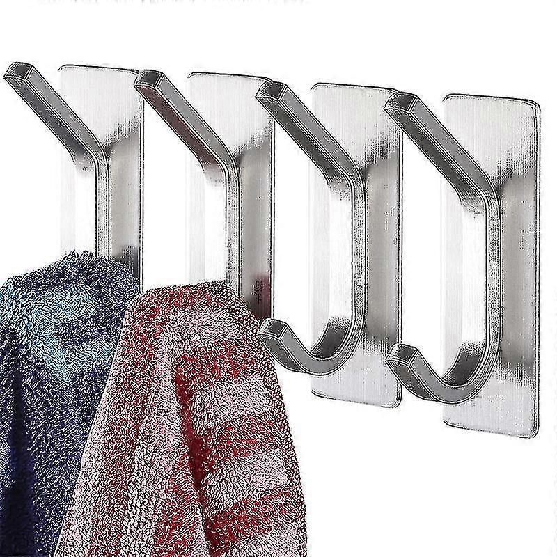 GYFDYM 4 Pieces Hooks Self-adhesive Towel Hooks With Out Drilling Adhesive Hooks Gift
