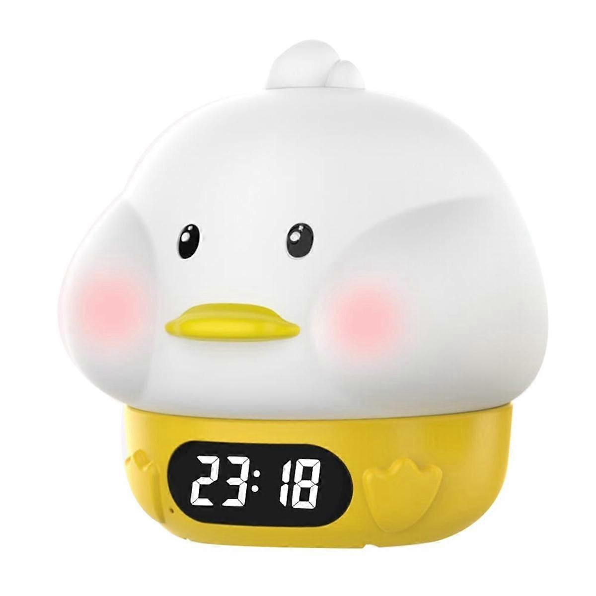Light Alarm Clock, Adults and Children'S Bedrooms, Features Snooze Function and USB Charger Port, Dual Alarms Duck