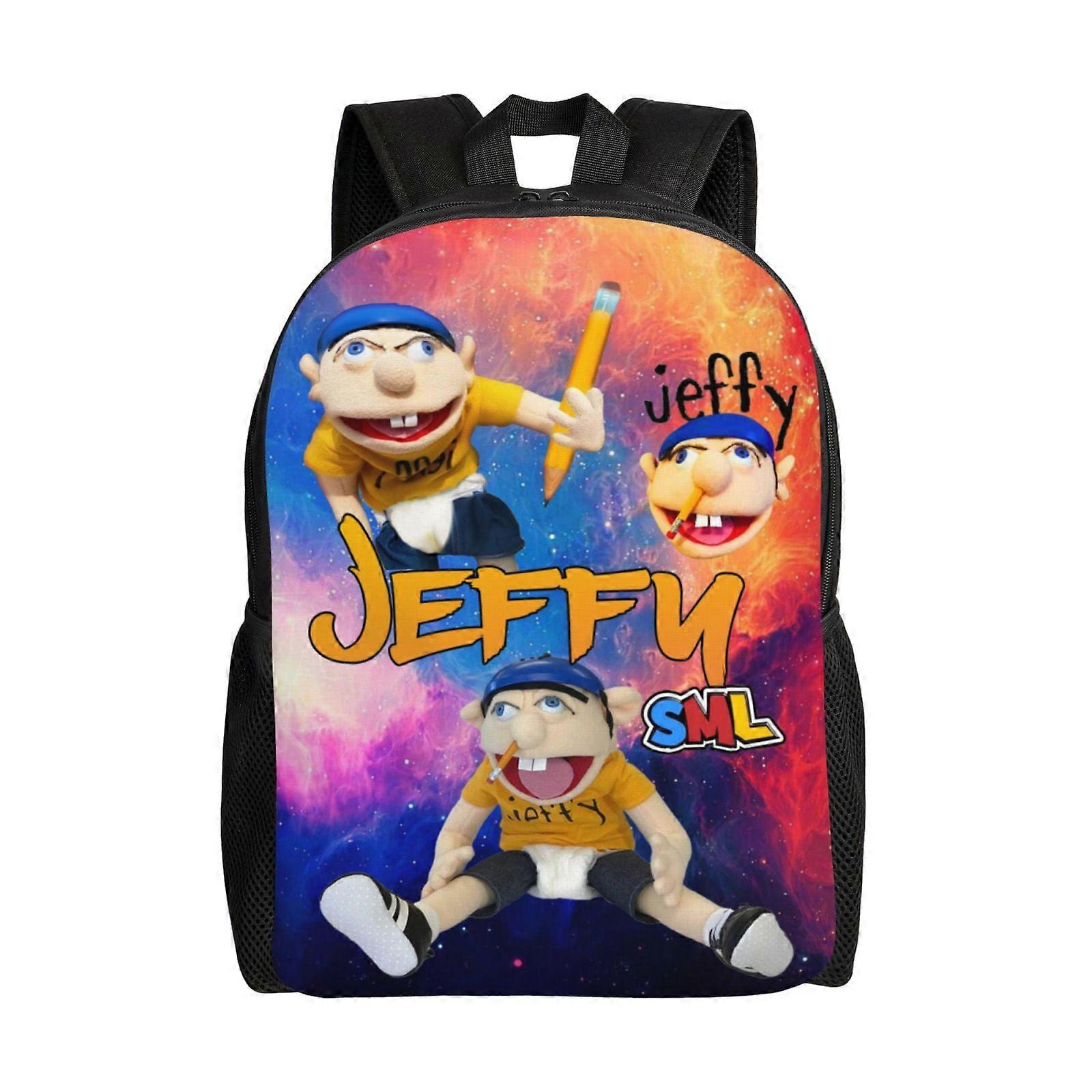 حقيبة ظهر SML Jeffy للأولاد حقيبة مدرسية حقائب كتب للأطفال ، حقائب ظهر كبيرة خفيفة الوزن-LDYH1513