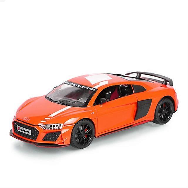 1:24 R8 V10 Plus Alloy Performance Sports Car Model Diecast Metal Toy Racing Car Model Simulation Sound and Light Kids Gift