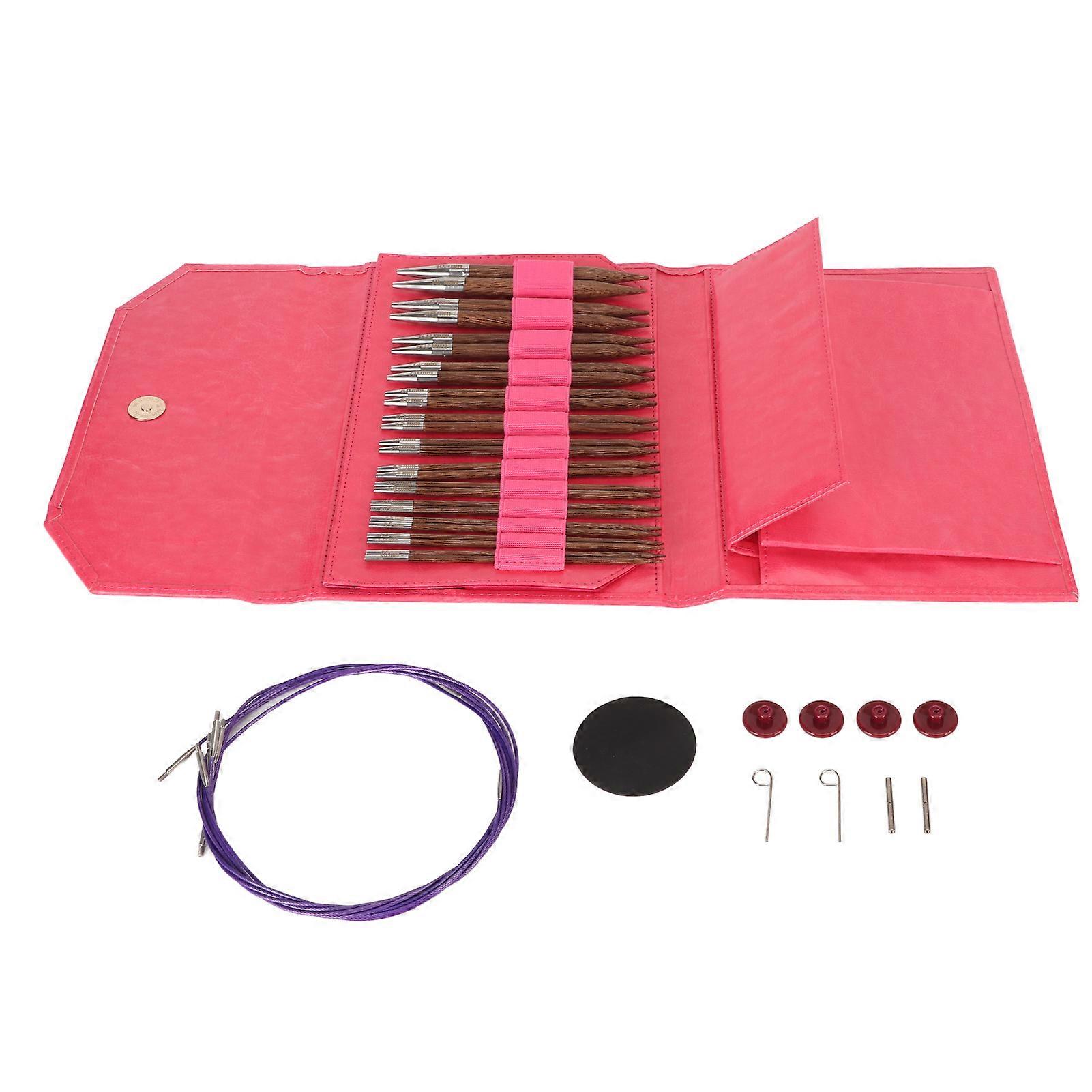 Interchangeable Circular Knitting Needles Set Multiple Sizes Ergonomic Handle Knitting Needles Set for Blankets Hats