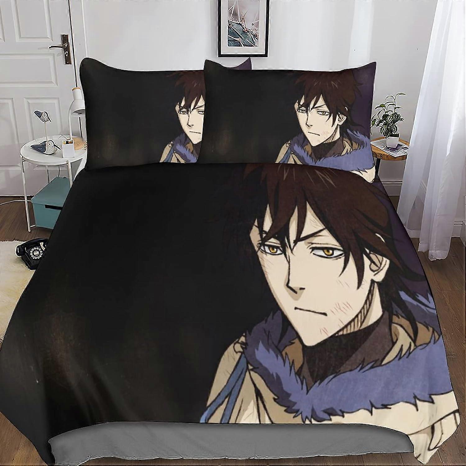 כיסוי שמיכה מודפס תלתן שחור D, כיסוי שמיכת מיקרופייבר, ציפורנים שחורות סט מצעי מיקרופייבר למבוגרים עם חלקי סגירת רוכסן 135*200 ס"מ