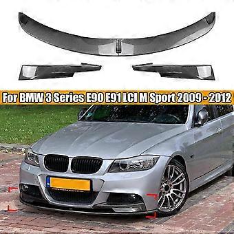 Glossy Black Front Bumper Lip Splitter Kit For 2009-2011 BMW 320i/330i E90 Sedan (Non-M Sport)