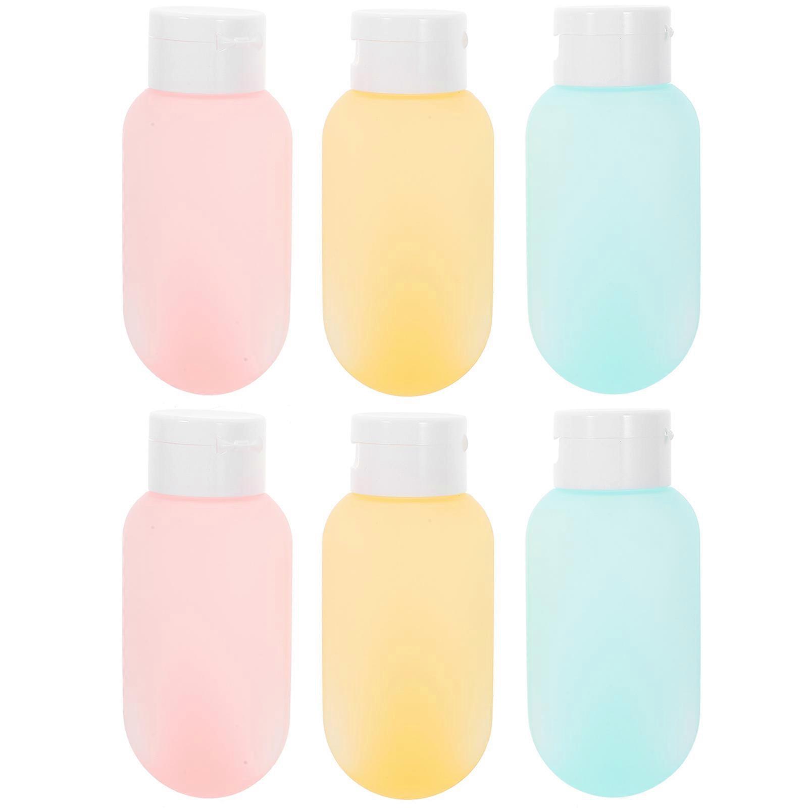 6pcs Travel Size Bottles Empty Shampoo Lotion Bottles Refillable Toiletries Bottles with Storage Bag(60ml)