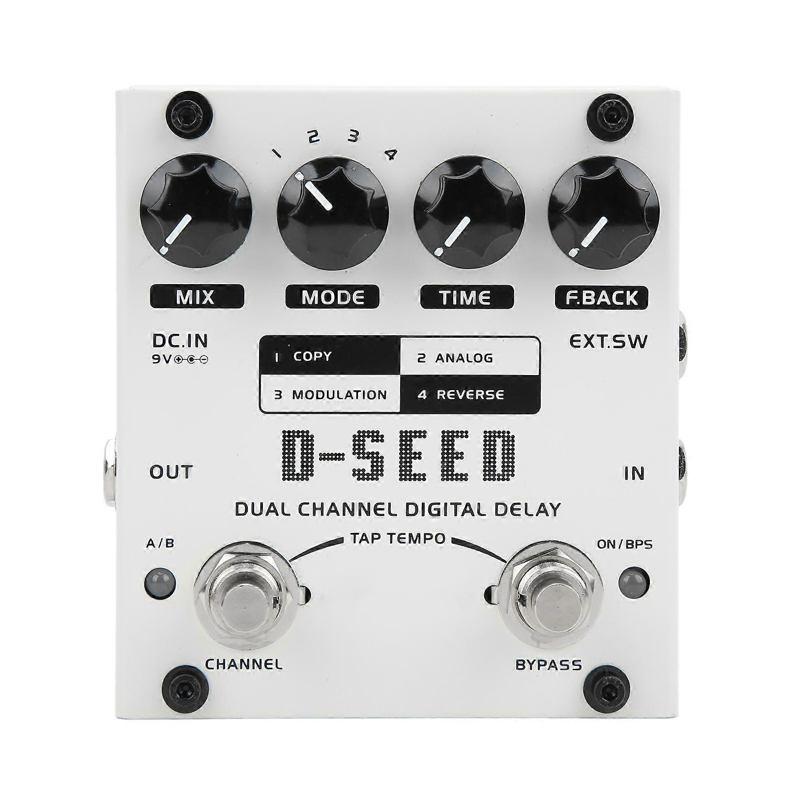 Delay Effect Dual Channel 4 moduser Elektrisk gitar Digital Delay Monoblock Effector DC9V 75mA