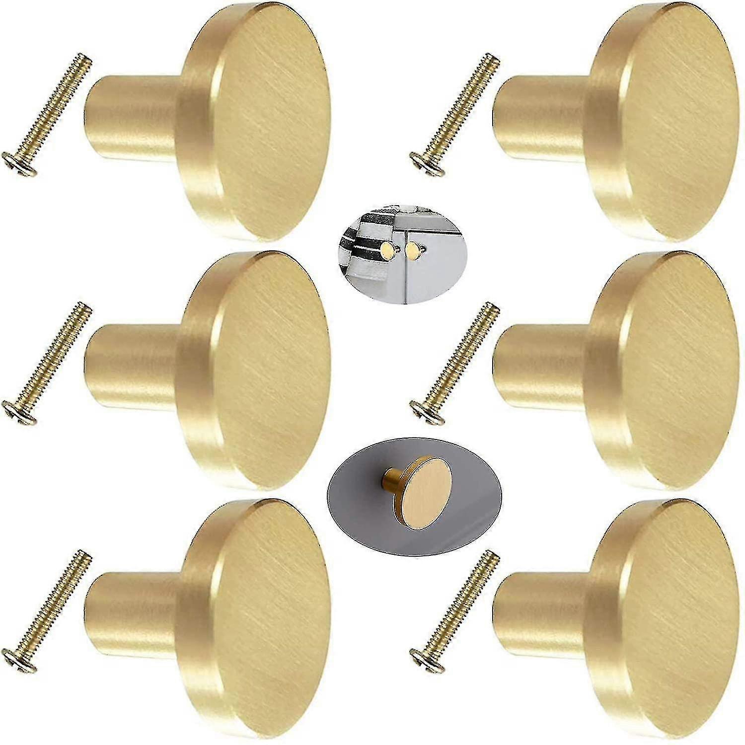 Pieces Drawer Knobs, Gold Furniture Knobs, Round Cabinet Knobs, Gold Brass Drawer Knobs, Kitchen Door Handles For Decor - 20 * 25 Mm