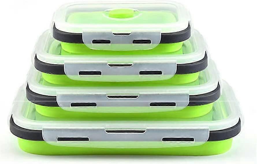Silicone Foldable Food Storage Containers, 4 Pieces, Foldable