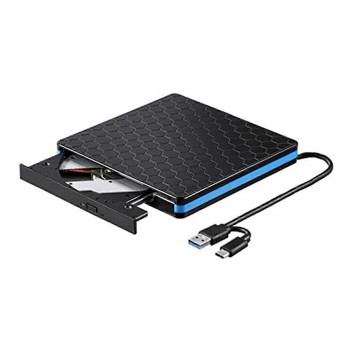 DVD Player External Optical Drive Type-C USB 3.0 2-In-1 CD/DVD Writer Card Reader RW Drive External