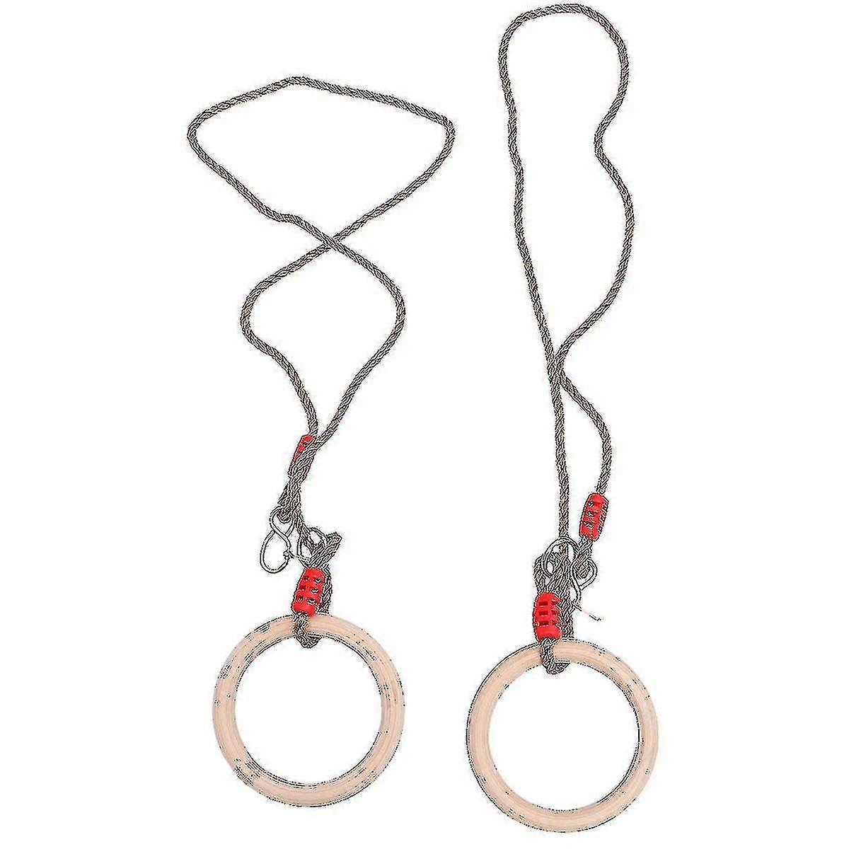 2024 101x19cm As Shown 1 Pair Wooden Adult Gymnastic Ring Children Fitness Rings With Pp Rope For Full Body Strength Bodyweight Training Dt2028