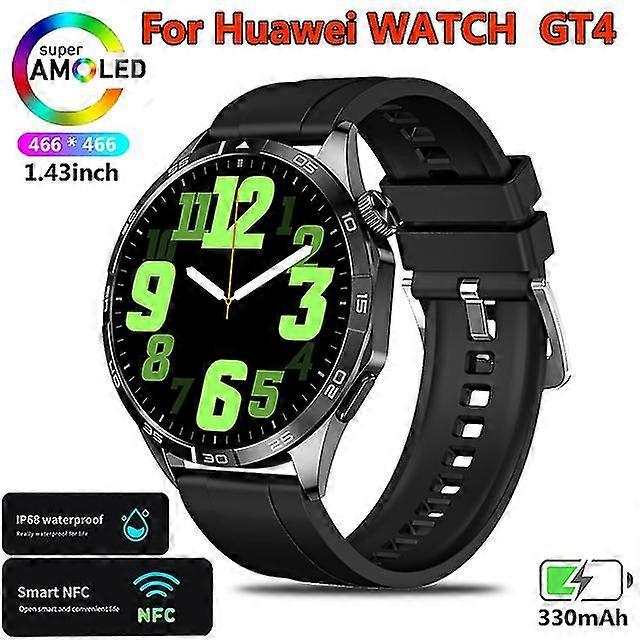 مشاهدة GT4 لهواوي الذكية ووتش الكبار GPS المقتفي 1.43 بوصة 466 * 466 HD شاشة عرض دائما بلوتوث دعوة ساعة ذكية جديدة
