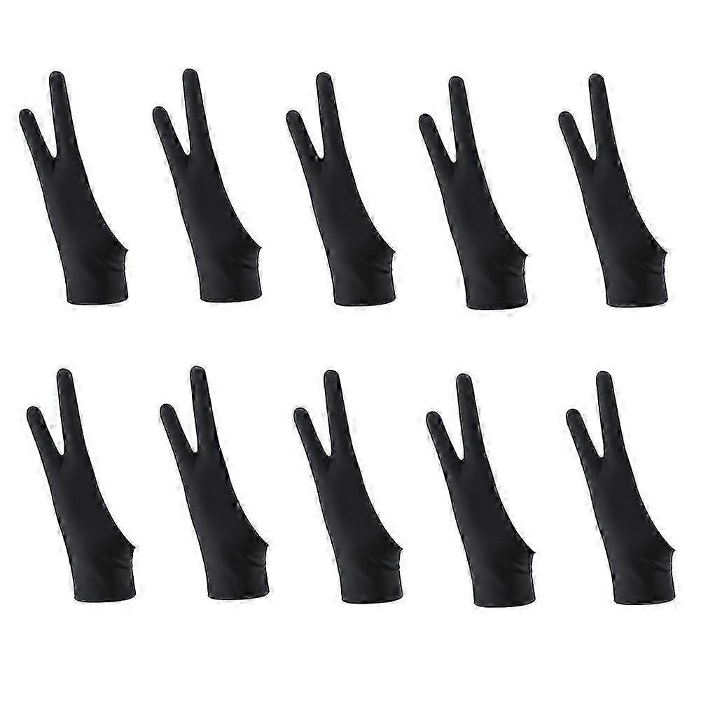 10er-Pack Artist Drawing 2 Finger-Zeichenhandschuhe für jedes Grafiktablett Digitale Zeichnung (M)