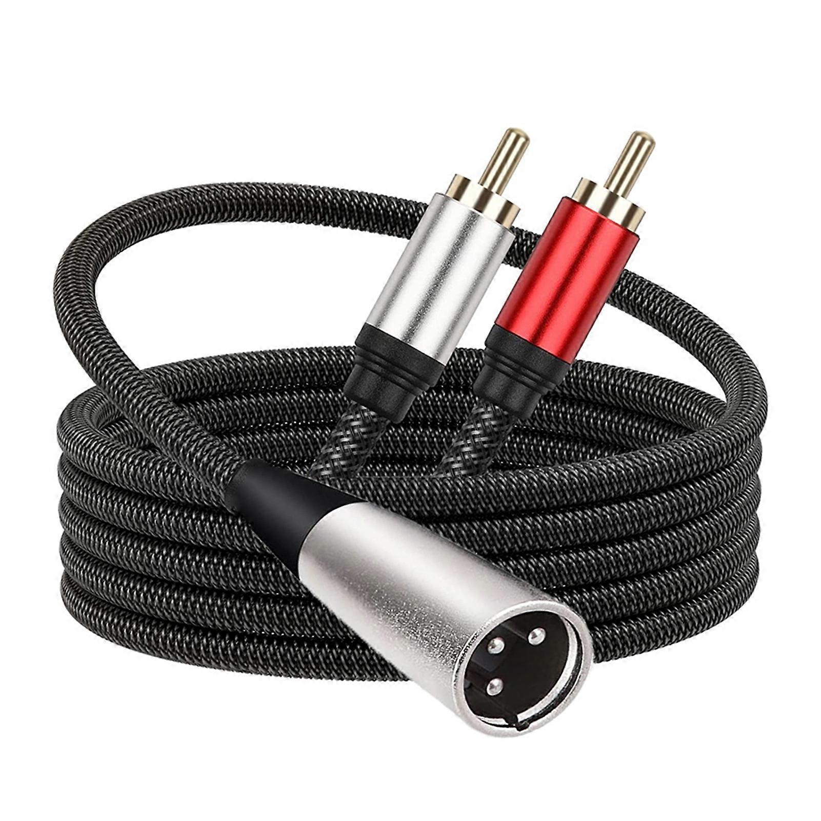 XLR To 2RCA Audio Cable Y Splitter Patch Cable Aux Cord Suitable for Microphone Mixing
