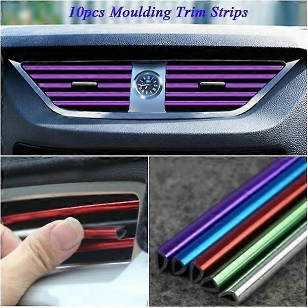 ZK-Pack of 10 20cm General Motors Air Conditioner Outlet Trim U-Shaped Interior Molding Trim Car Styling Accessories (Color Random)