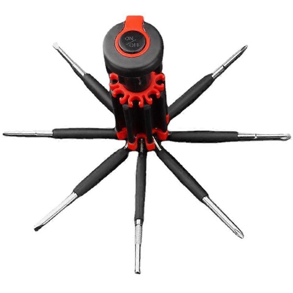 Newest useful 8 in 1 Multi Portable Screwdriver with 6 LED Torch Tools Light Up Flashlight tool Set