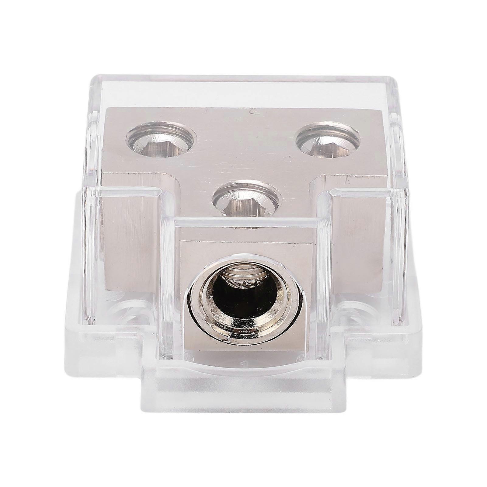 2 Way Power Distribution Block Zinc Alloy Distribution Connecting Block With Plastic Cover for Car Audio YEMAA